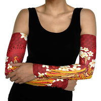 Hawaii King Kamehameha Arm Sleeves Plumeria Lauhala Pattern