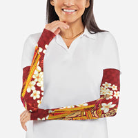 Hawaii King Kamehameha Arm Sleeves Plumeria Lauhala Pattern
