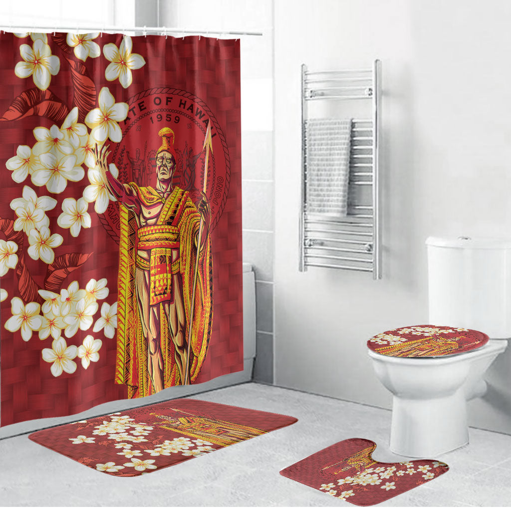 Hawaii King Kamehameha Bathroom Set Plumeria Lauhala Pattern