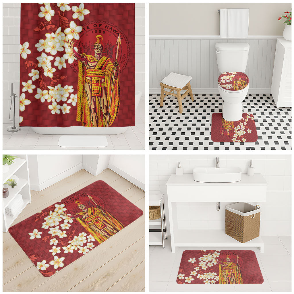 Hawaii King Kamehameha Bathroom Set Plumeria Lauhala Pattern