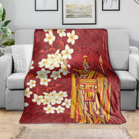 Hawaii King Kamehameha Blanket Plumeria Lauhala Pattern