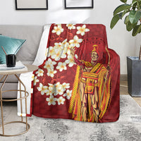 Hawaii King Kamehameha Blanket Plumeria Lauhala Pattern