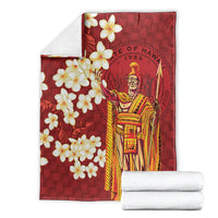 Hawaii King Kamehameha Blanket Plumeria Lauhala Pattern