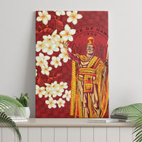 Hawaii King Kamehameha Canvas Wall Art Plumeria Lauhala Pattern