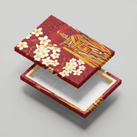 Hawaii King Kamehameha Canvas Wall Art Plumeria Lauhala Pattern