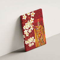 Hawaii King Kamehameha Canvas Wall Art Plumeria Lauhala Pattern