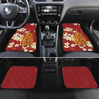 Hawaii King Kamehameha Car Mats Plumeria Lauhala Pattern
