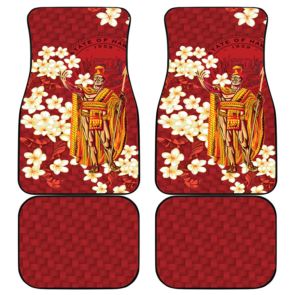 Hawaii King Kamehameha Car Mats Plumeria Lauhala Pattern