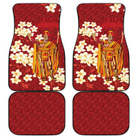 Hawaii King Kamehameha Car Mats Plumeria Lauhala Pattern