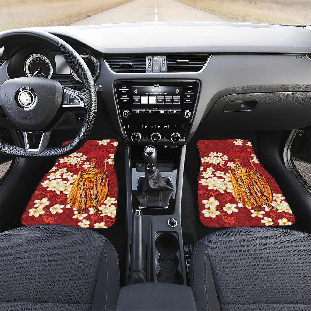 Hawaii King Kamehameha Car Mats Plumeria Lauhala Pattern