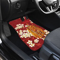 Hawaii King Kamehameha Car Mats Plumeria Lauhala Pattern