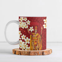 Hawaii King Kamehameha Ceramic Mug Plumeria Lauhala Pattern