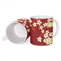 Hawaii King Kamehameha Ceramic Mug Plumeria Lauhala Pattern