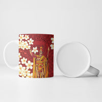 Hawaii King Kamehameha Ceramic Mug Plumeria Lauhala Pattern