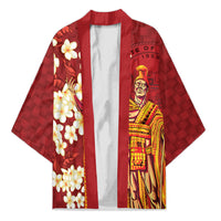 Hawaii King Kamehameha Kimono Plumeria Lauhala Pattern