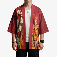 Hawaii King Kamehameha Kimono Plumeria Lauhala Pattern