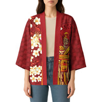 Hawaii King Kamehameha Kimono Plumeria Lauhala Pattern