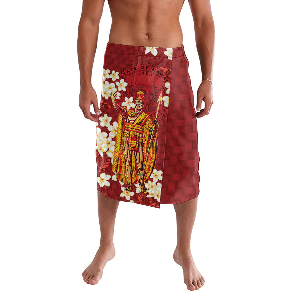 Hawaii King Kamehameha Lavalava Plumeria Lauhala Pattern