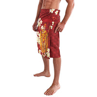 Hawaii King Kamehameha Lavalava Plumeria Lauhala Pattern