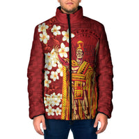 Hawaii King Kamehameha Padded Jacket Plumeria Lauhala Pattern