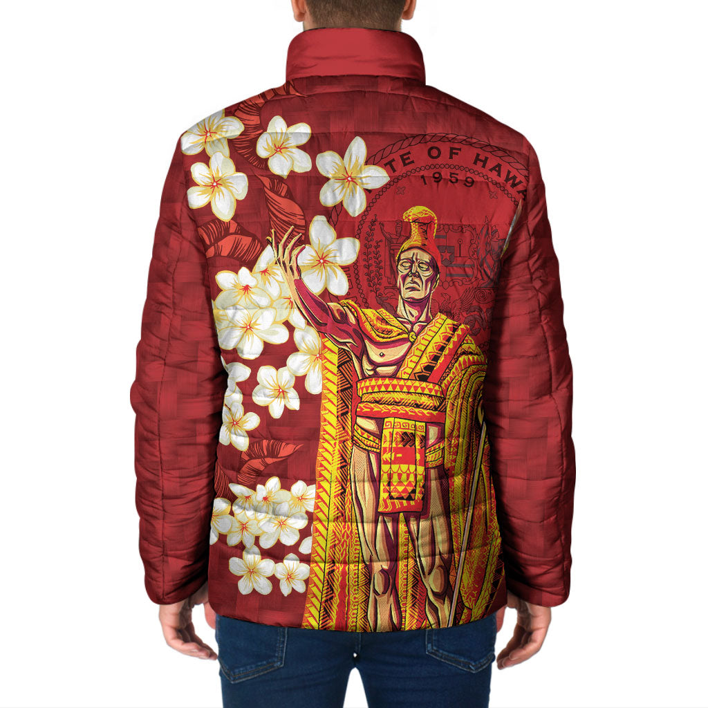 Hawaii King Kamehameha Padded Jacket Plumeria Lauhala Pattern