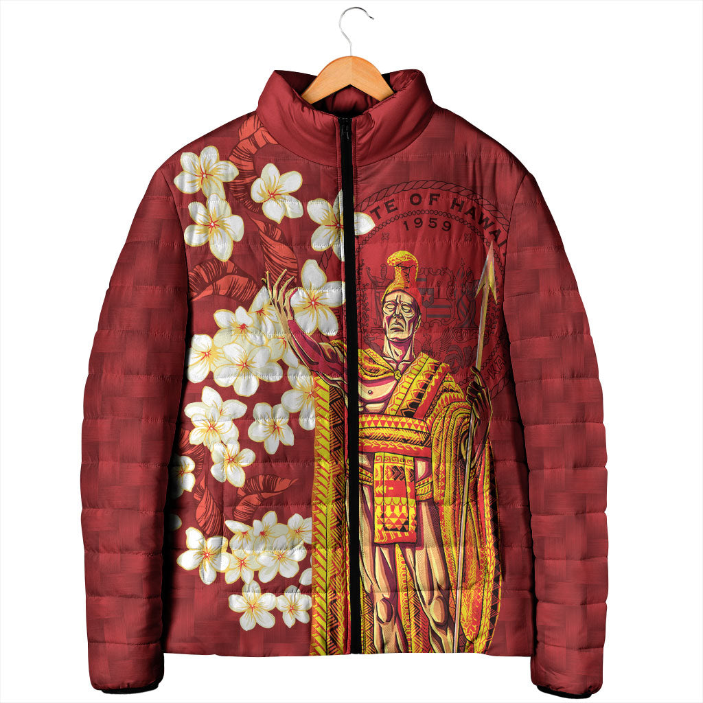 Hawaii King Kamehameha Padded Jacket Plumeria Lauhala Pattern