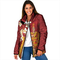 Hawaii King Kamehameha Padded Jacket Plumeria Lauhala Pattern