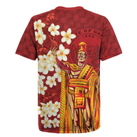 Hawaii King Kamehameha Rugby Jersey Plumeria Lauhala Pattern