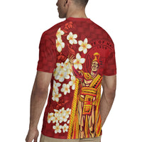 Hawaii King Kamehameha Rugby Jersey Plumeria Lauhala Pattern