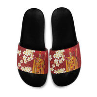 Hawaii King Kamehameha Slide Sandals Plumeria Lauhala Pattern