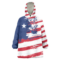 Liberia Flag Kid Wearable Blanket Hoodie Grunge Stylized