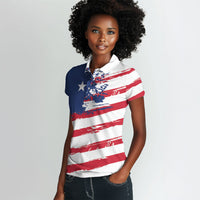 Liberia Flag Women Polo Shirt Grunge Stylized