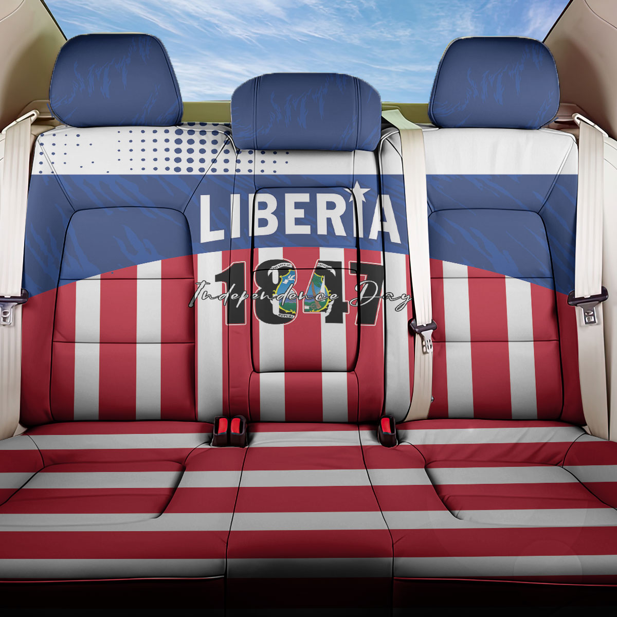 Liberia 1847 Back Car Seat Cover Happy Independence Day LT01 One Size Multicolor - Polynesian Pride