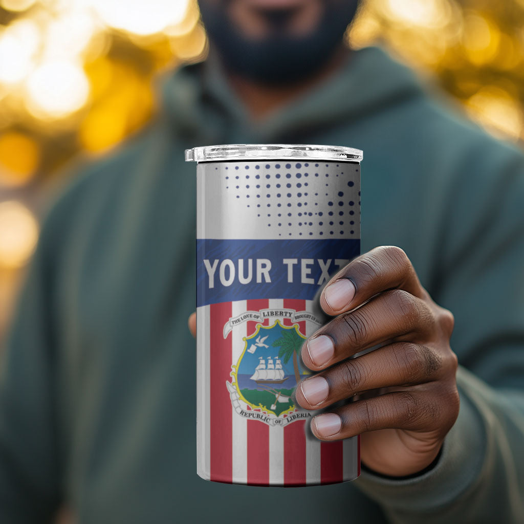 Personalized Liberia 1847 4 in 1 Can Cooler Tumbler Happy Independence Day