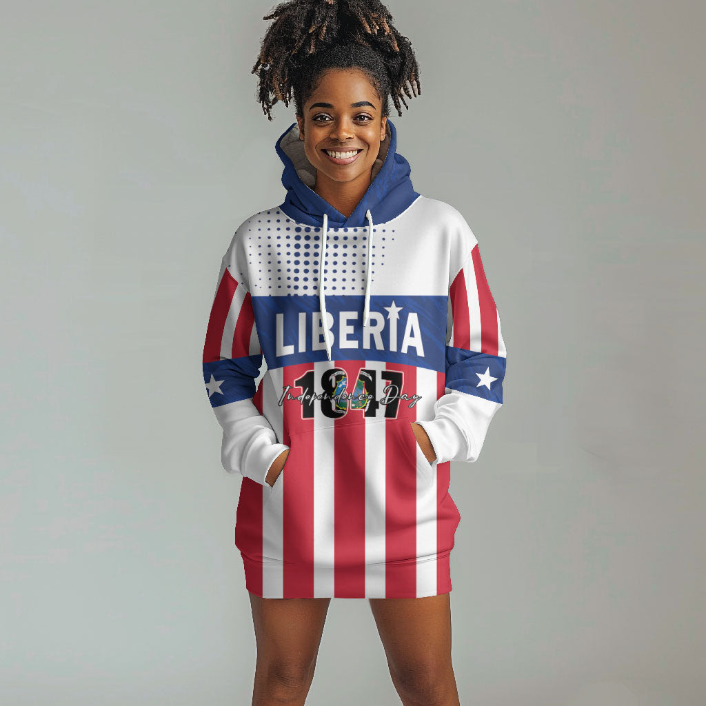 Personalized Liberia 1847 Hoodie Dress Happy Independence Day LT01 Multicolor - Polynesian Pride
