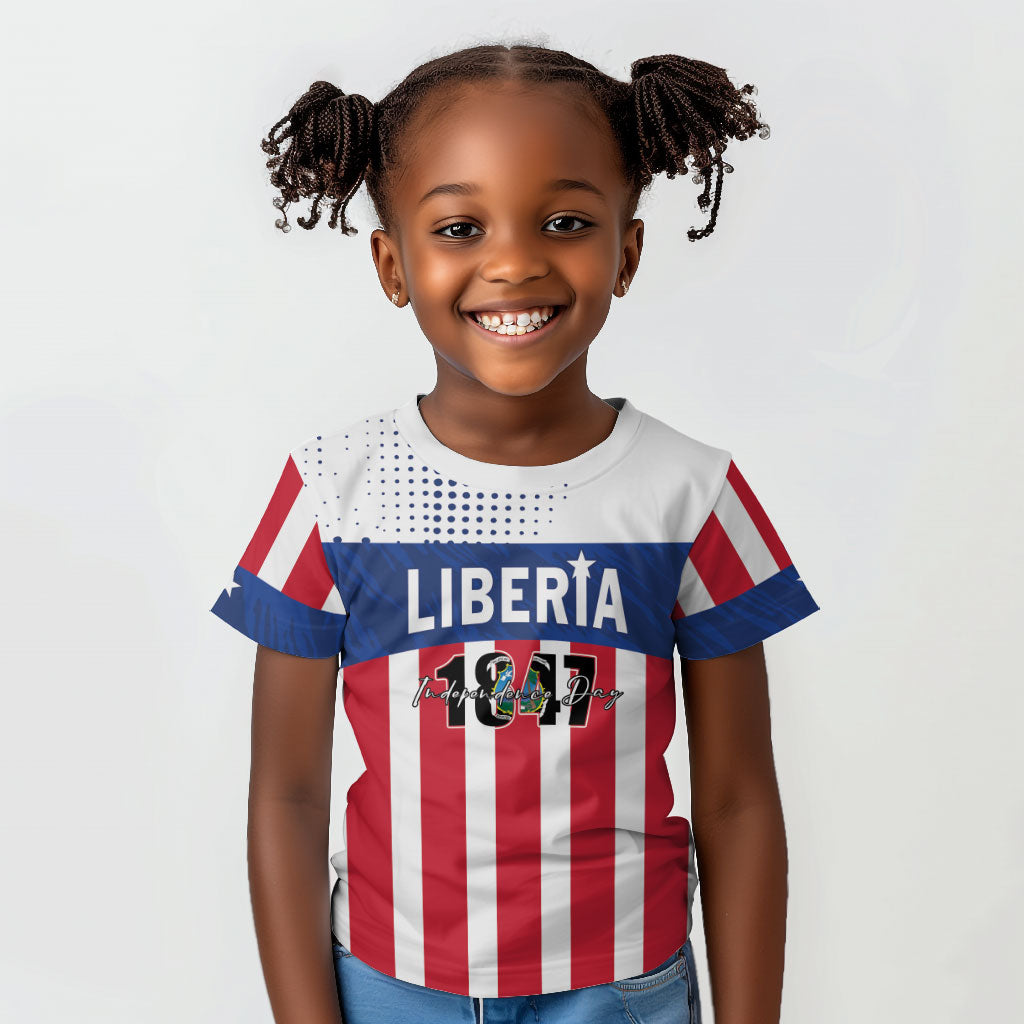 Personalized Liberia 1847 Kid T shirt Happy Independence Day LT01 Multicolor - Polynesian Pride