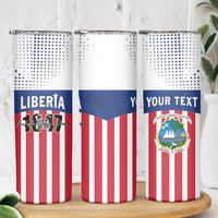 Personalized Liberia 1847 Skinny Tumbler Happy Independence Day