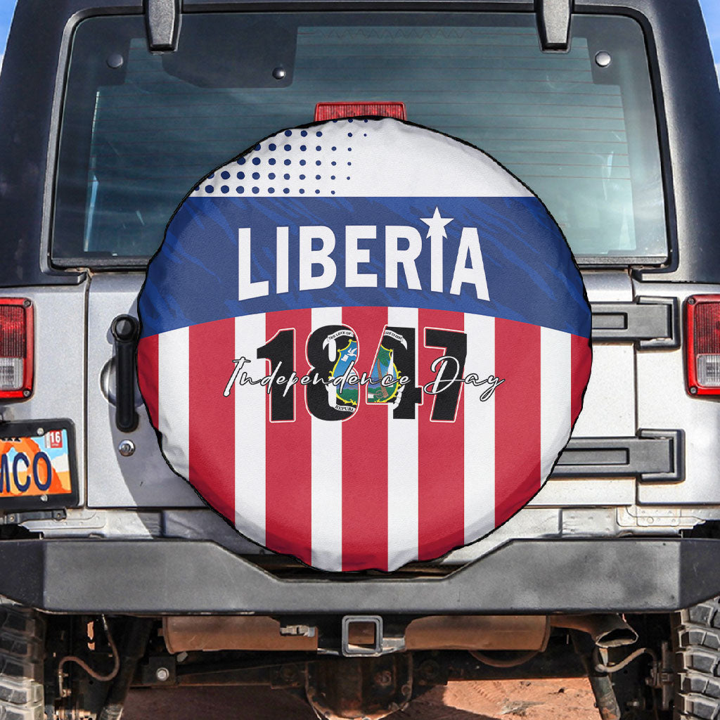 Liberia 1847 Spare Tire Cover Happy Independence Day LT01 No hole Multicolor - Polynesian Pride