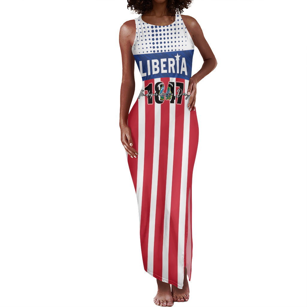 Personalized Liberia 1847 Tank Maxi Dress Happy Independence Day LT01 Women Multicolor - Polynesian Pride