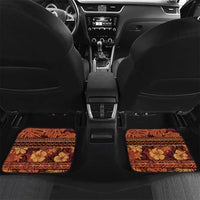 Hawaii Christmas Poinsettia Lei Car Mats Tapa Pattern - Polynesian Pride