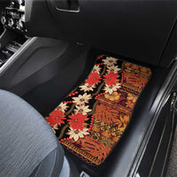 Hawaii Christmas Poinsettia Lei Car Mats Tapa Pattern - Polynesian Pride