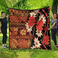 Hawaii Christmas Poinsettia Lei Quilt Tapa Pattern - Polynesian Pride