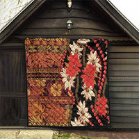 Hawaii Christmas Poinsettia Lei Quilt Tapa Pattern - Polynesian Pride