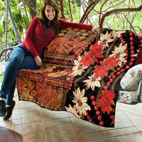 Hawaii Christmas Poinsettia Lei Quilt Tapa Pattern - Polynesian Pride