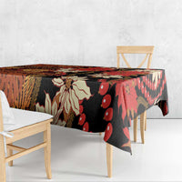 Hawaii Christmas Poinsettia Lei Tablecloth Tapa Pattern - Polynesian Pride