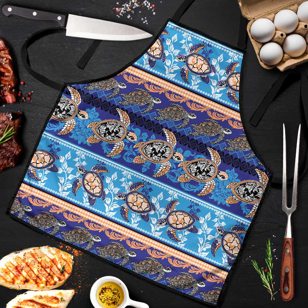 Hawaii Turtles Pattern Special Blue Apron - Polynesian Pride