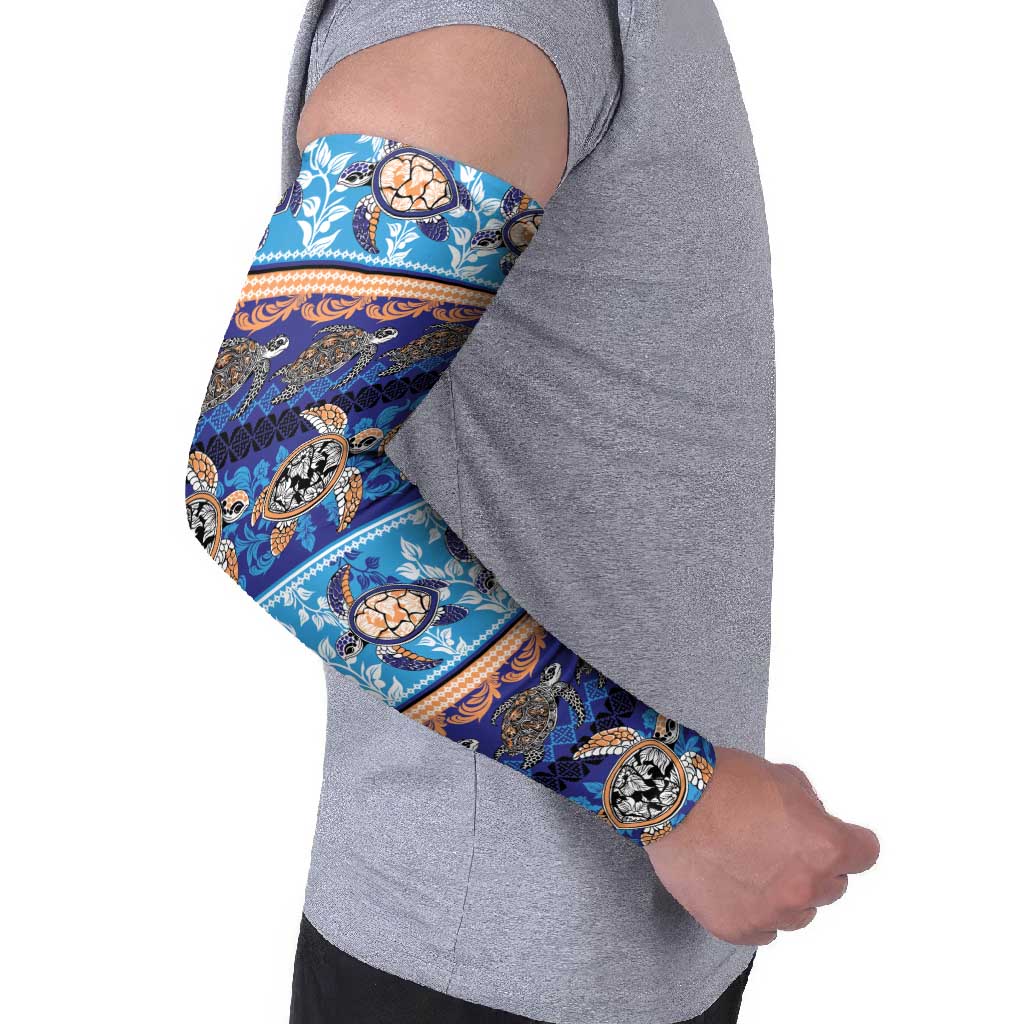 Hawaii Turtles Pattern Special Blue Arm Sleeves - Polynesian Pride