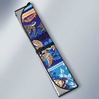 Hawaii Turtles Pattern Special Blue Auto Sun Shade - Polynesian Pride