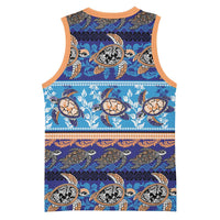 Hawaii Turtles Pattern Special Blue Basketball Jersey - Polynesian Pride