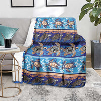 Hawaii Turtles Pattern Special Blue Blanket - Polynesian Pride